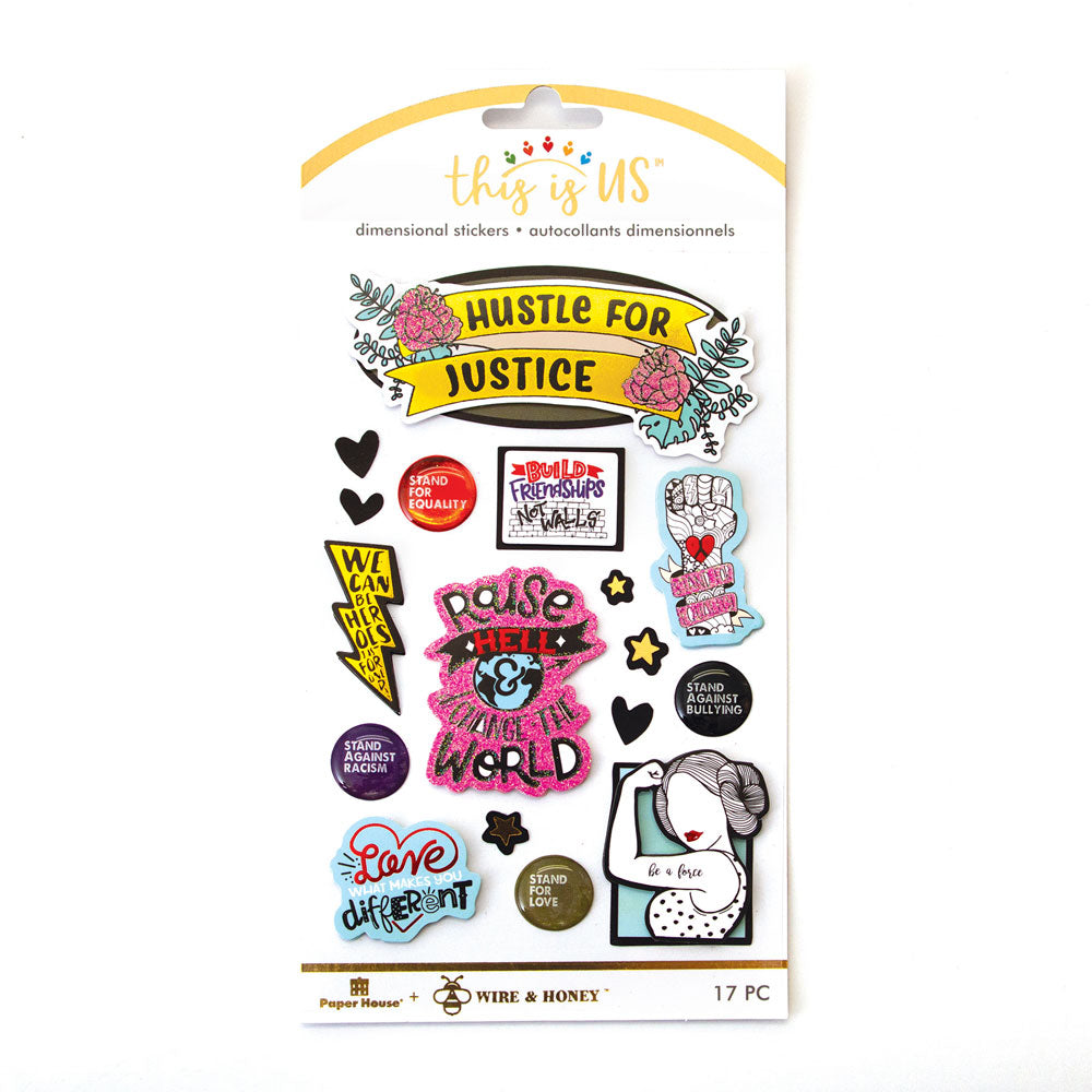 Hustle For Justice Embellished Sticker