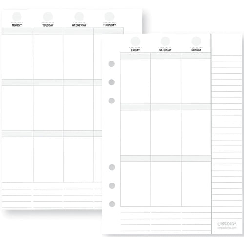 Carpe Diem Vertical Weekly A5 Inserts
