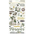 Simple Vintage Weathered Chipboard Stickers 6"X12"