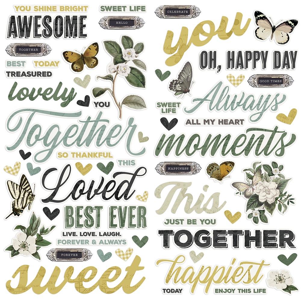 Simple Vintage Weathered Garden Foam Stickers 66/Pkg