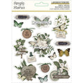 Simple Vintage Weathered Garden Layered Stickers 15/Pkg