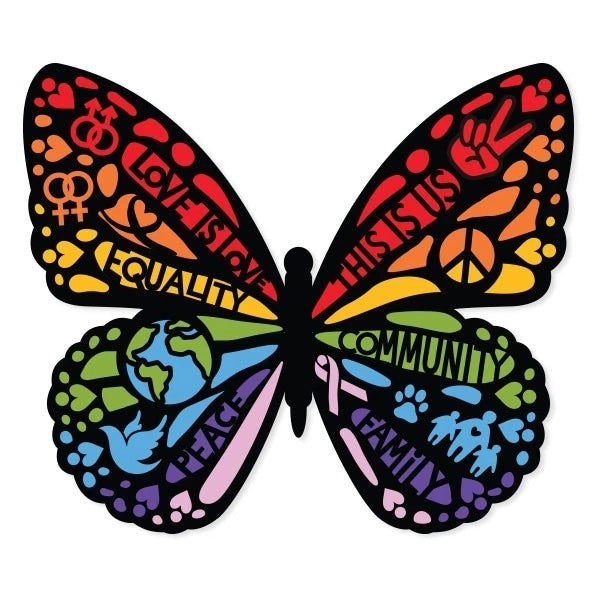 Love is Love Butterfly Vinyl Stickers