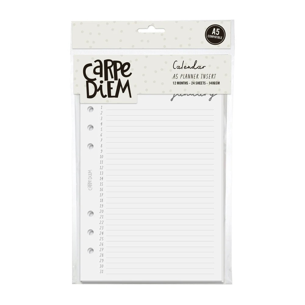 A5 Monthly Calendar Double-Sided Inserts 24/Pkg