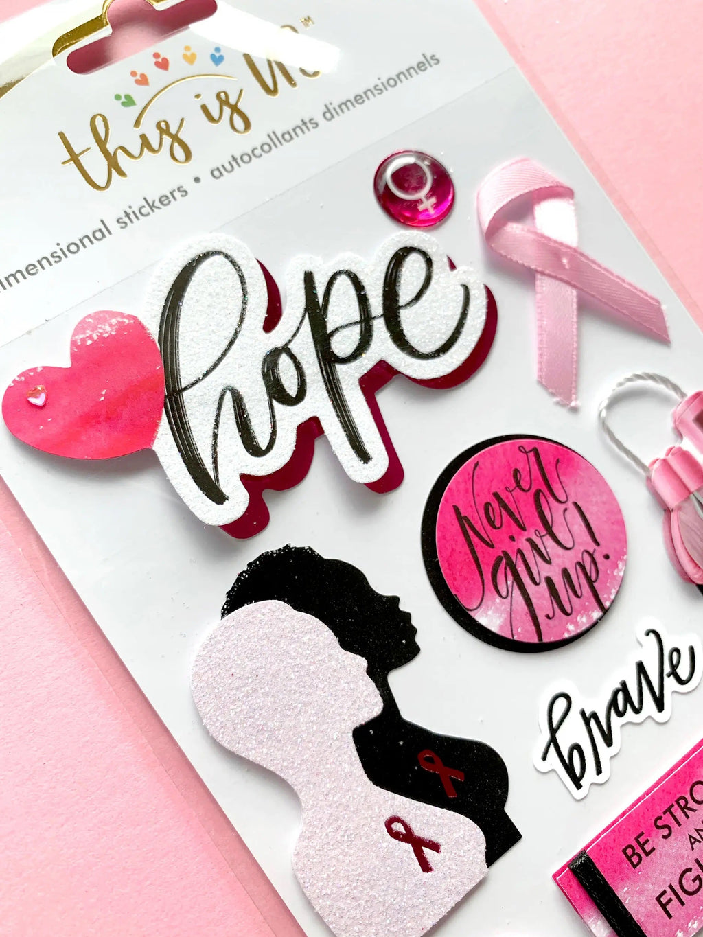 Breast Cancer Dimensional Sticker