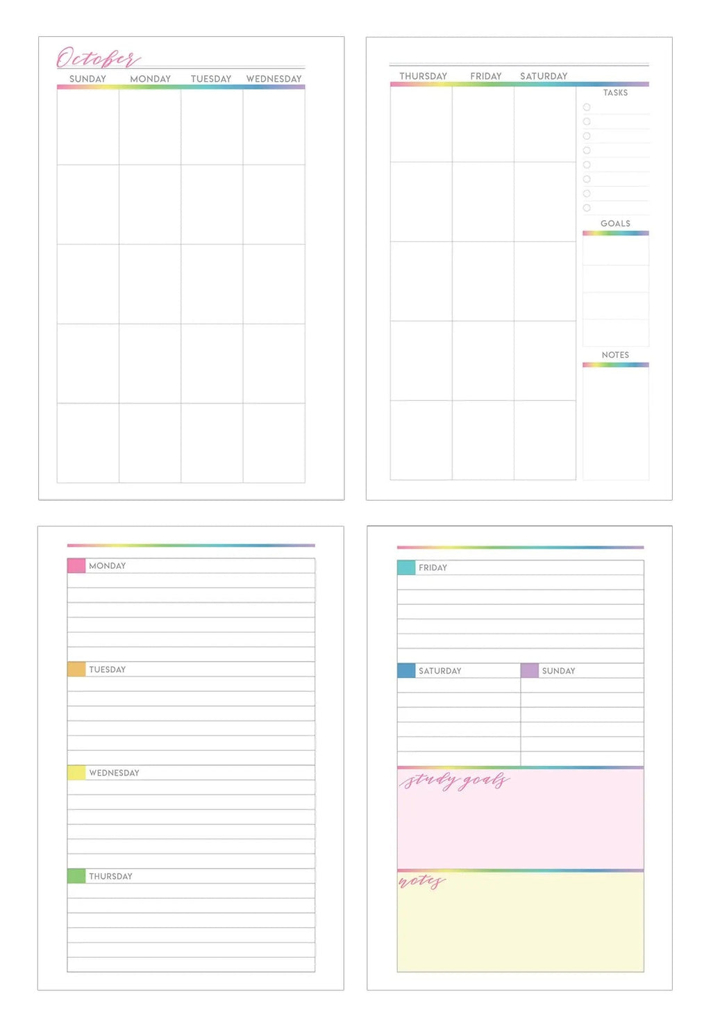 Student Mini 12 Month Undated Planner