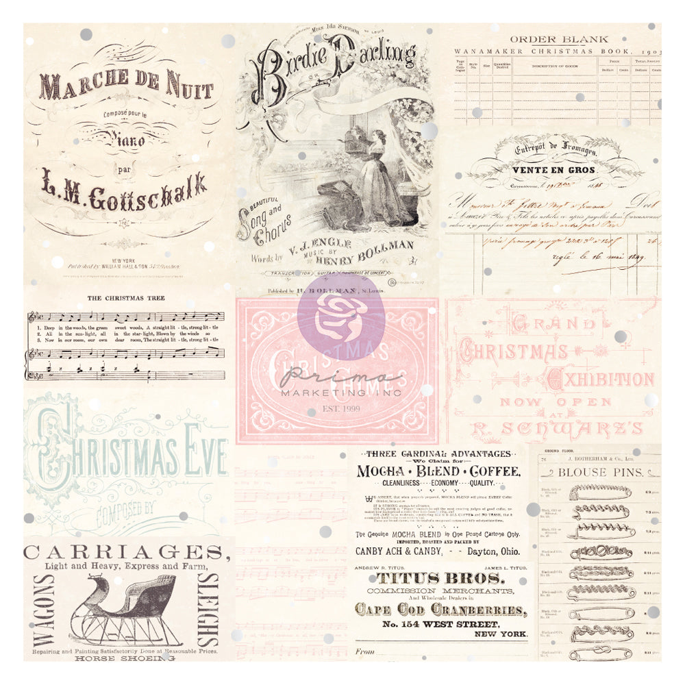 Christmas Sparkle Collection Vellum Paper – 1 Sheet, 12″X12″ W/ Foil Detail