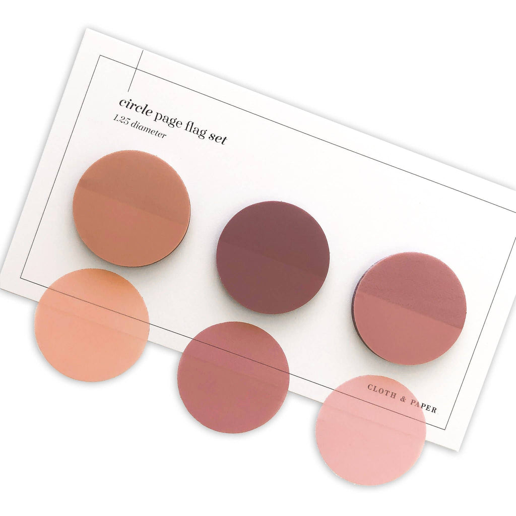 Circle Page Flag Trio | Palette Vol. 01 | Mink, Mademoiselle + Dirty Chai