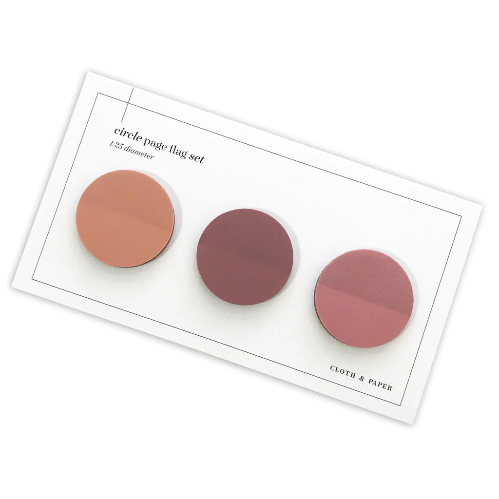 Circle Page Flag Trio | Palette Vol. 01 | Mink, Mademoiselle + Dirty Chai