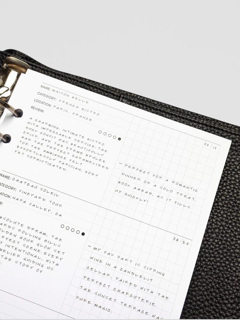 Experience Tracker Inserts - A5