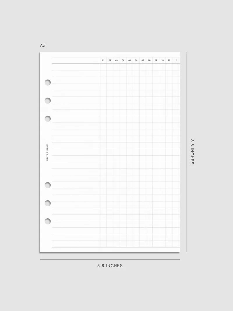 Habits Fold Out Planner Insert - A5