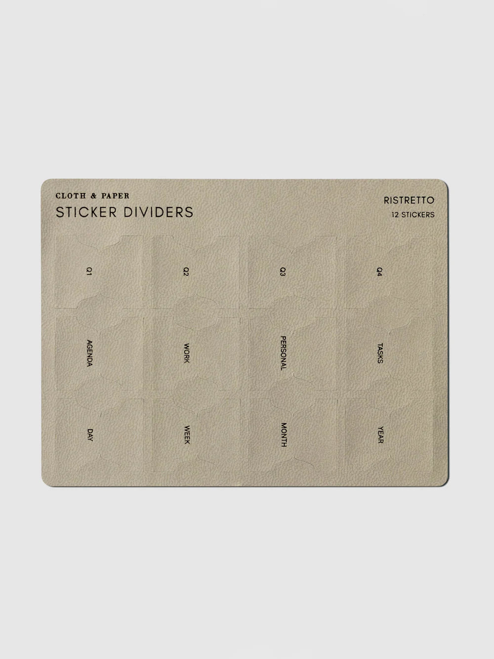 Leather Planner Sticker Dividers - Ristretto
