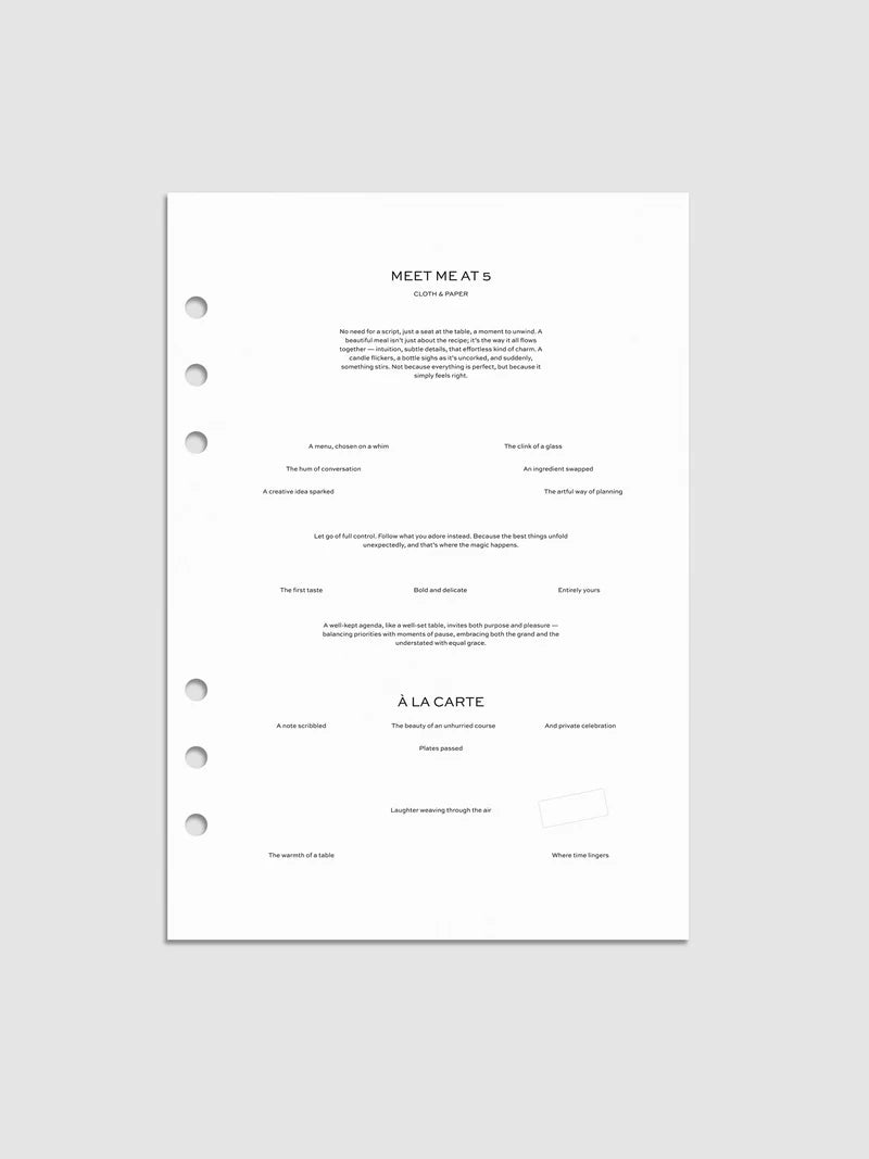 Meet Me At 5 Planner Dashboard - A5