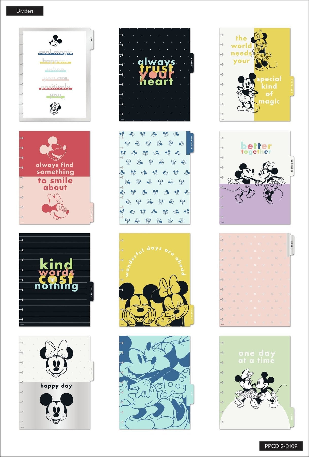 2021 Disney © Mickey Mouse & Minnie Mouse Joy Classic Vertical Happy Planner - 12 Months