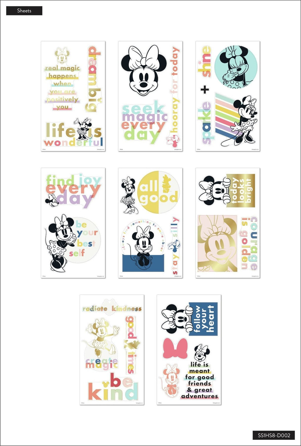 Disney © Minnie Mouse Colorblock Large Icons Stickers