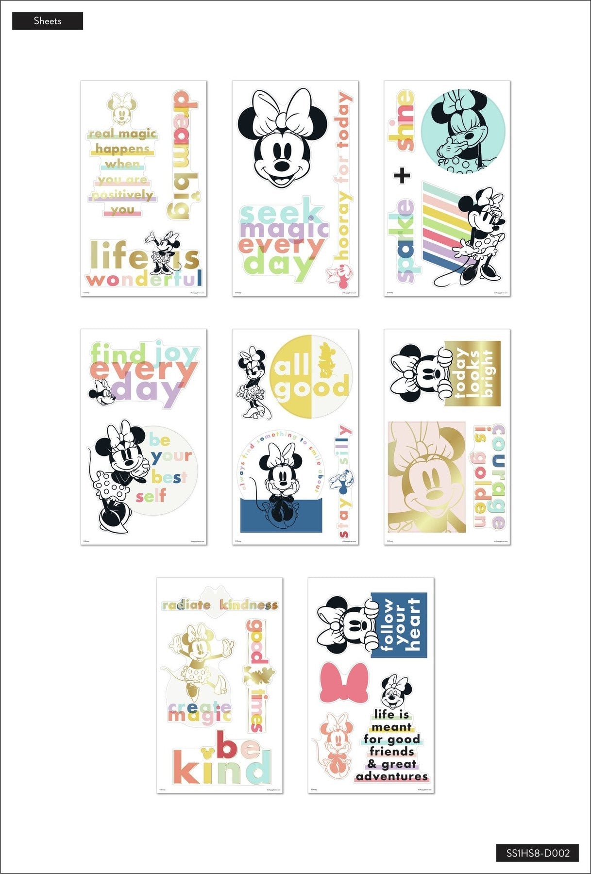 Disney © Minnie Mouse Colorblock Large Icons Stickers