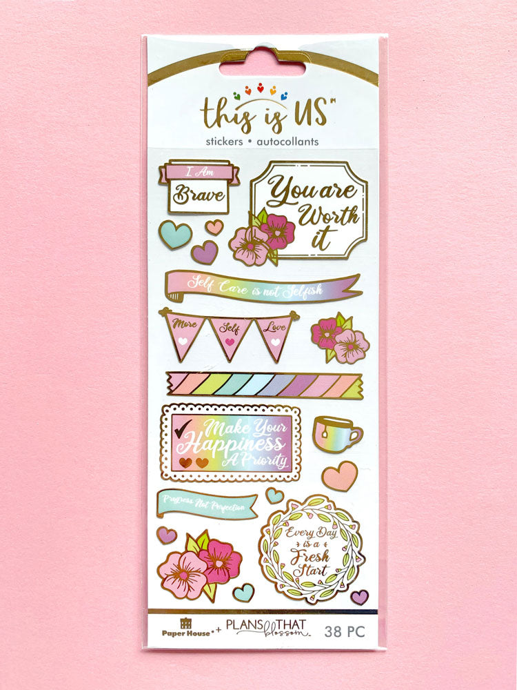 Self Care Faux Enamel Sticker