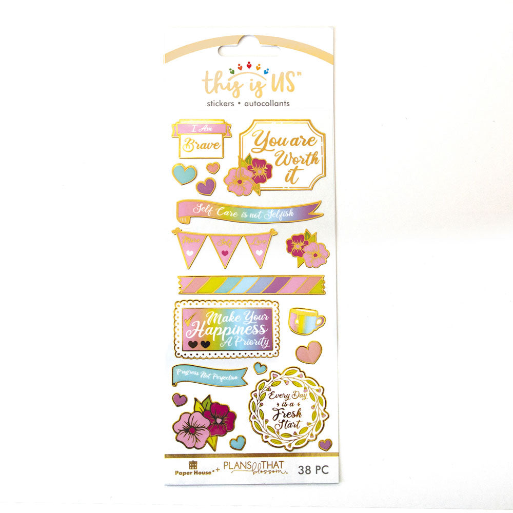 Self Care Faux Enamel Sticker