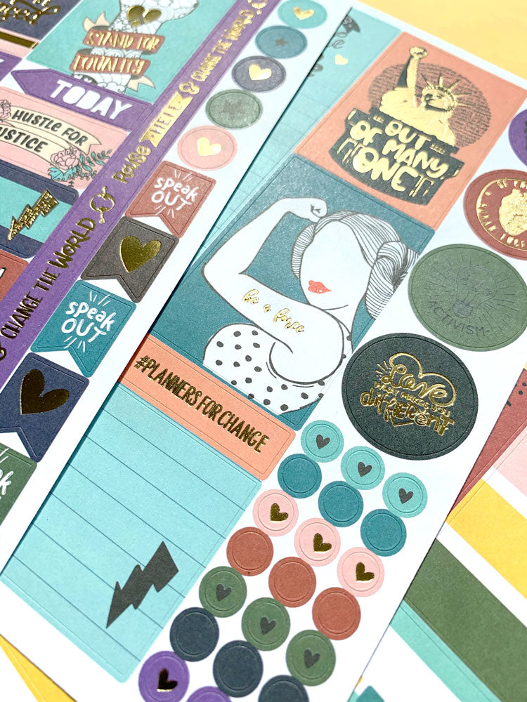 Hustle For Justice Weekly Kit Planner Stickers