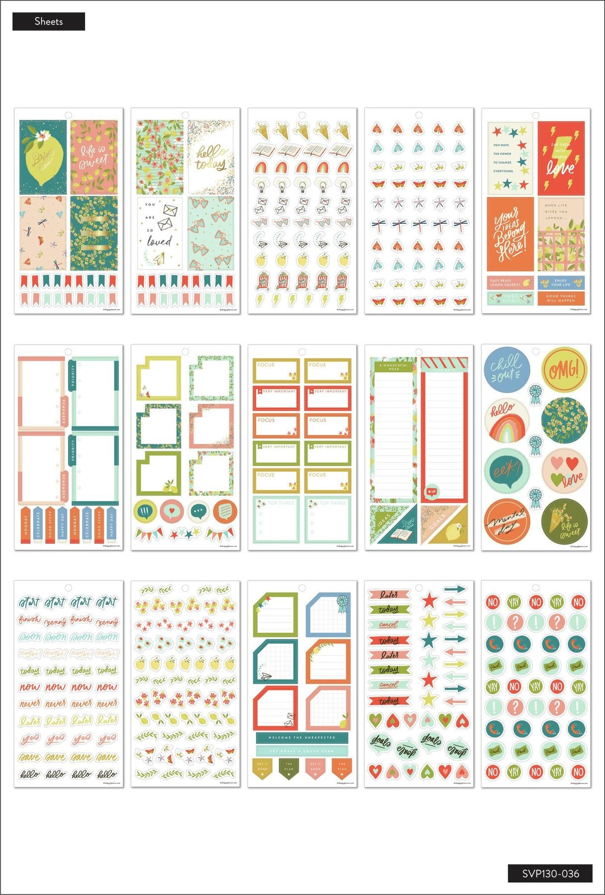 The Happy Planner x Marabou Design Value Pack Stickers - Life is Sweet - Big