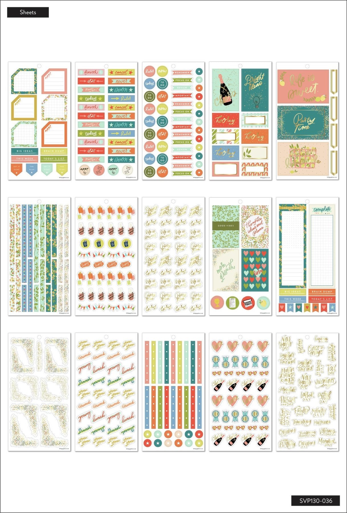 The Happy Planner x Marabou Design Value Pack Stickers - Life is Sweet - Big