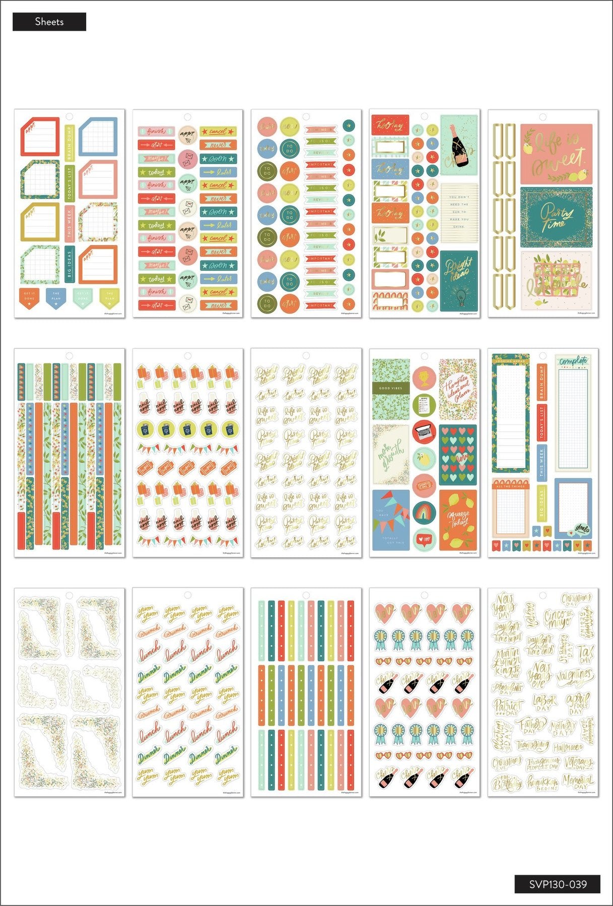 The Happy Planner x Marabou Design Value Pack Stickers - Life is Sweet