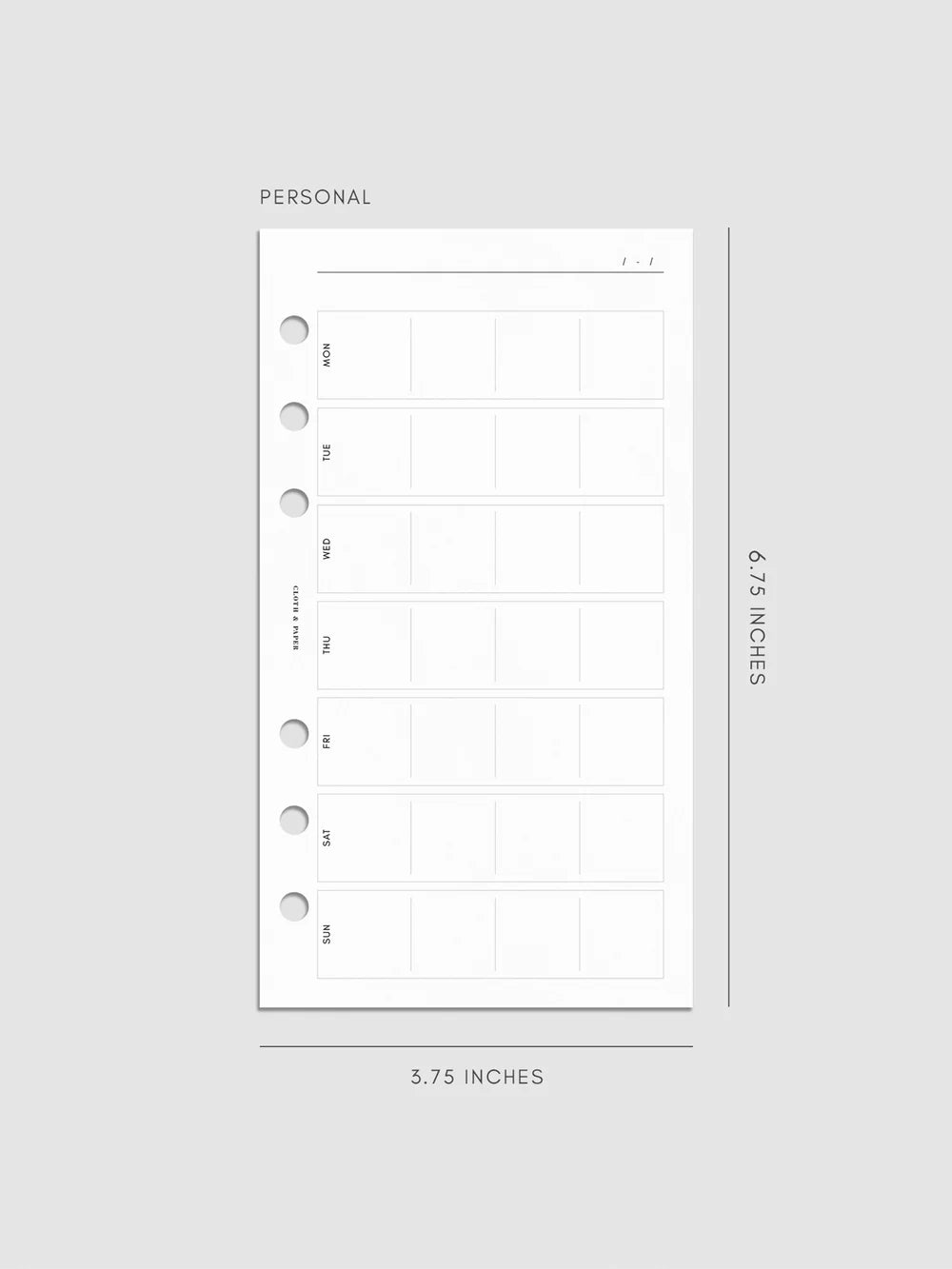 Weekly Block Planner Inserts - Personal
