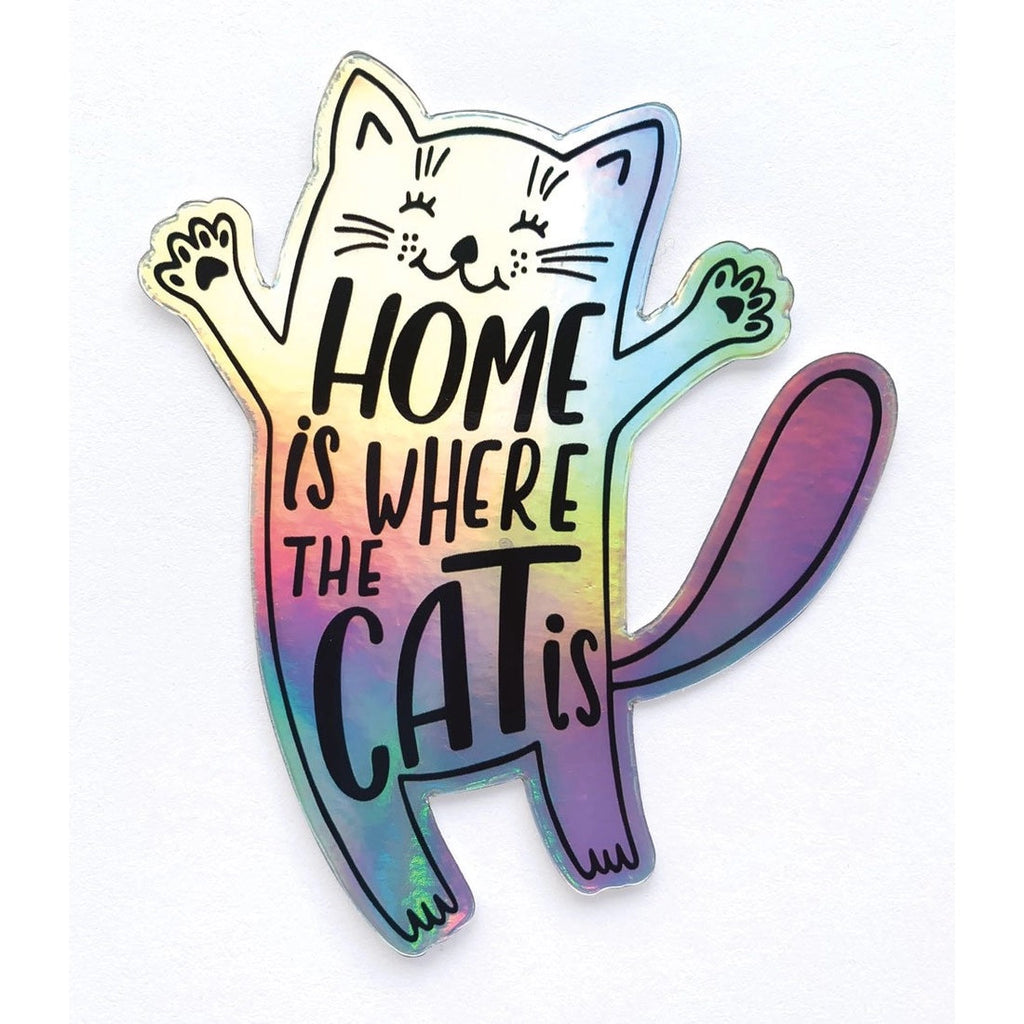 Home is Where the Cat Is Holographic Vinyl Sticker