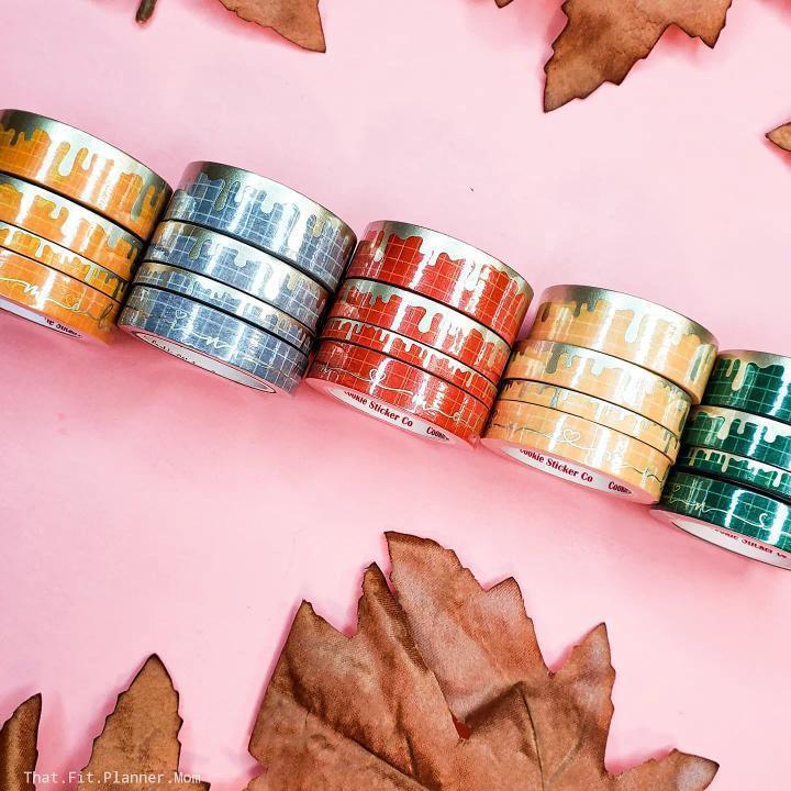 Grid Drip Washi - Assorted Colors 15/10mm Set of Two
